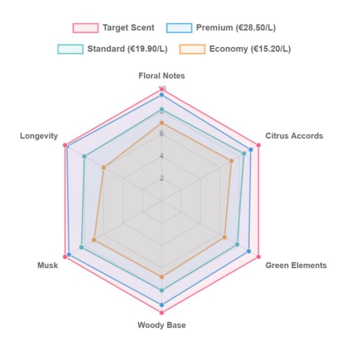 Koku eşleştirme radar grafiği